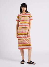 Paul Smith - Robe midi droite col rond en coton mélangé - Taille L - Rose