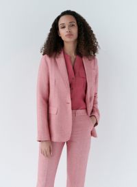 Caroll - Veste de tailleur en coton mélangé - Taille 44 - Rouge