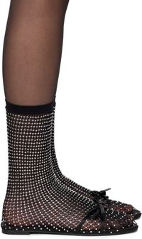 Balenciaga Black Leopold Bootie Ballerina Flats