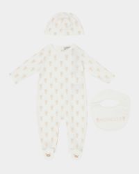 Girl's Footie, Hat, and Bib Gift Set, Size 0M-6M