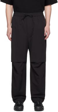 Juun.J Black Dropped Inseam Trousers