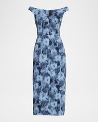 Off-Shoulder Column Midi Dress