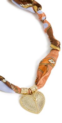 By Adina Eden Gold Heart Pendant Scarf Necklace Gold One Size