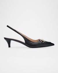 Erin Leather Horsebit Slingback Pumps