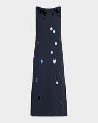 Sequin Dot Heavy Crepe Midi Dress