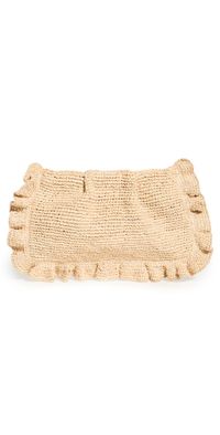 Loeffler Randall Mavis Ruffle Trim Flat Clutch Natural One Size