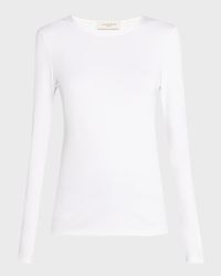 Scoop-Neck Stretch Cotton T-Shirt