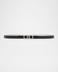 Reversible Metallic Calfskin Leather Belt
