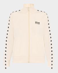 Grosgrain-Trim Tech Jersey Track Jacket