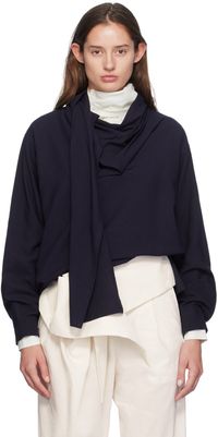 ISSEY MIYAKE Navy Two As One Blouse