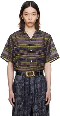 NEEDLES Navy & Brown One-Up Shirt