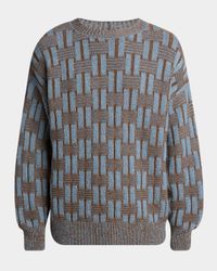Men's Basketweave Wool Crewneck Sweater