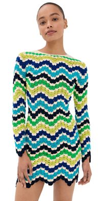 ESCVDO Victoria Mini Dress Blues/Lime L