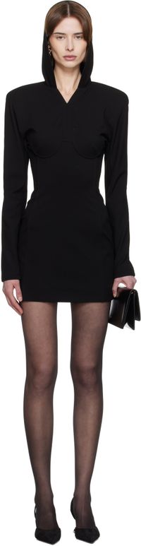 Jean Paul Gaultier Robe courte noire en crêpe