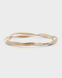 Marrakech 18K Yellow and. White Gold Three Strand Diamond Bracelet