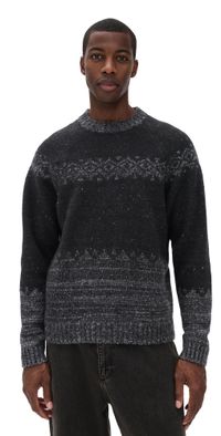 Norse Projects Ulf Fair Isle Sweater Dark Grey Melange L