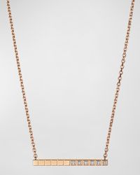 Ice Cube 18K Rose Gold Diamond Bar Necklace
