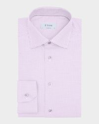 Men's Contemporary Fit Micro-Check Dress Shirt