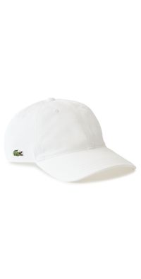 Lacoste Cotton Twill Side Logo Cap White One Size