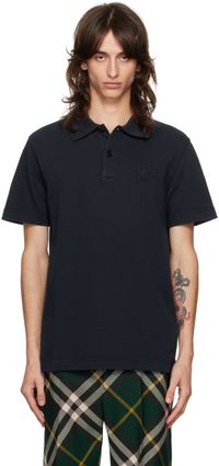 Burberry Polo bleu marine à logo EKD