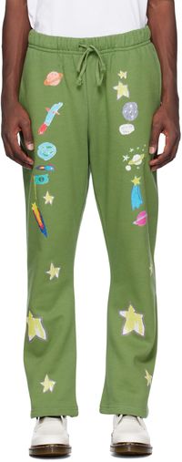 Kids Worldwide Green All Over Space Lounge Pants