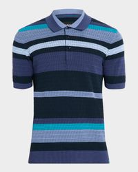 Men's Stripe Knit Classic-Fit Polo Shirt