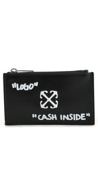 Off-White Jitney Zipped Quote Card Case Black One Size