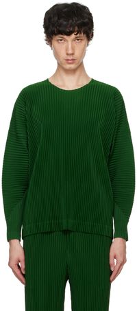 HOMME PLISSÉ ISSEY MIYAKE Green Monthly Color August Long Sleeve T-Shirt