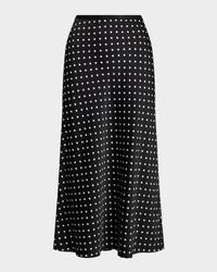 Polka-Dot Satin Skirt