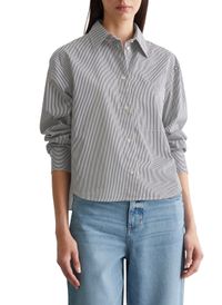 Marc O'polo - Blouse à rayures cropped en coton - Taille 40 - Multicolore