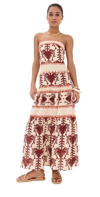 Johanna Ortiz Another Chance Maxi Dress Ecru/Marsala 4