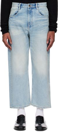 Fax Copy Express Blue Low-Rise Loose-Fit Jeans