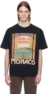 Rhude Black Hotel Di Monaco T-shirt