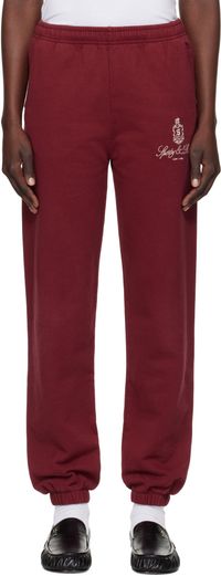 Sporty & Rich Pantalon de survêtement bourgogne à logo Vendome