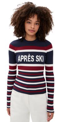 Show Me Your Mumu Slopes Sweater Navy Apres Ski Stripe XS