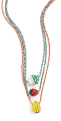Clare V. Ceramic Bead Necklace Set Multi One Size