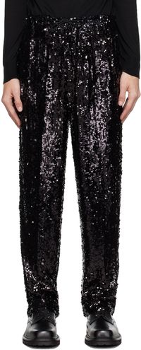 Dries Van Noten Pantalon noir à paillettes