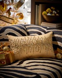 Beaded Lumbar Pillow, 22" x 14"