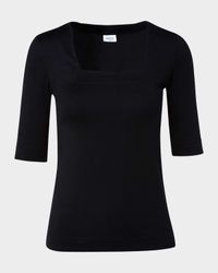 Square-Neck Jersey Top