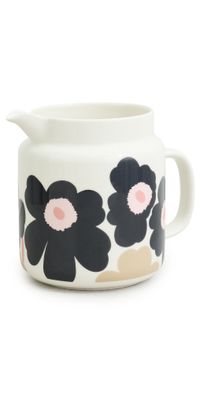 Marimekko Oiva Unikko Pitcher Off White/Charcoal/Sand/Pink One Size