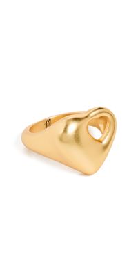 Madewell Cutout Heart Signet Ring Vintage Gold 8