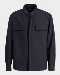 Men's Overshirt with Band Collar