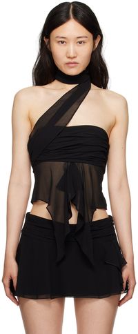 GUIZIO Black Wrap Camisole