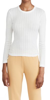 Leset Pointelle Slim Fit Top White XL
