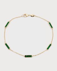 14K Yellow Gold Inlay Station Bracelet