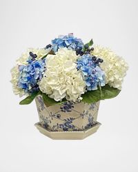 Hydrangea Berry Faux Floral Arrangement in Vase