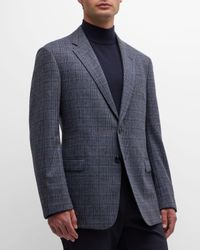 Men's Plaid Wool-Cashmere Sport Coat