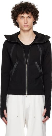 CARNET-ARCHIVE Black Armature Slim Zip-Up Hoodie