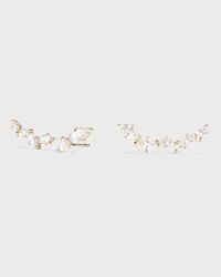 14k Graduated Marquise Diamond Ear Crawlers