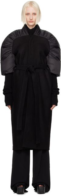 Rick Owens Black Porterville Duvetina Down Coat
